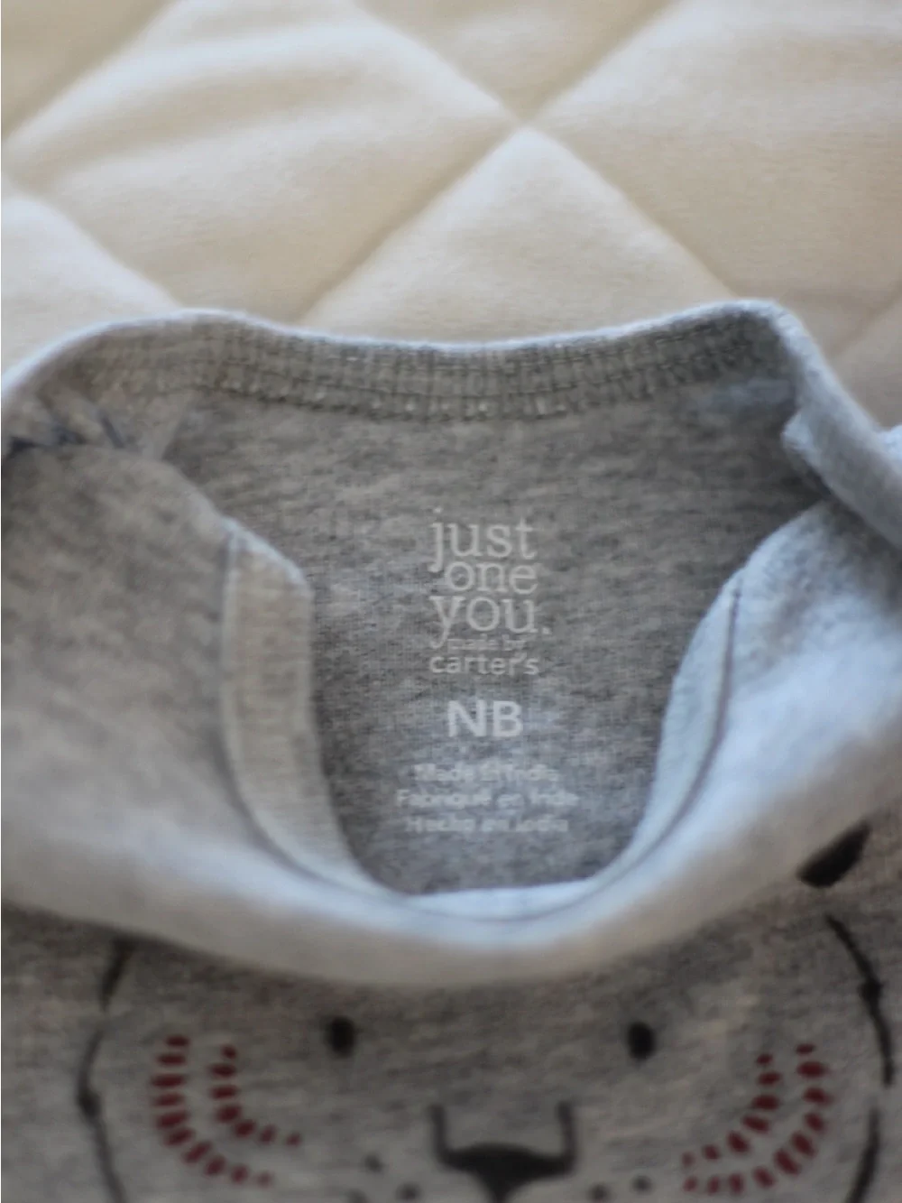Carter's Gray Tiger 'Mighty Cute' Short Sleeve Bodysuit